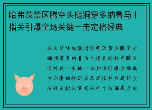 哈弗茨禁区腾空头槌洞穿多纳鲁马十指关引爆全场关键一击定格经典